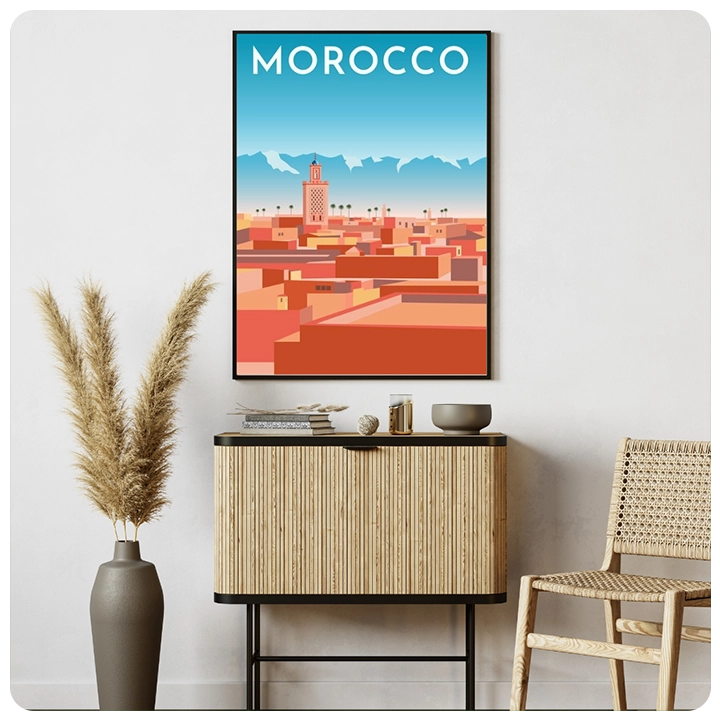 Moroccan Cityscape Canvas Art – Vibrant Wall Decor