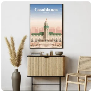 Casablanca Mosque Canvas Art | Moroccan Elegance