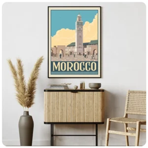 Moroccan Wall Art: Iconic Mosque Hassan II in Casablanca