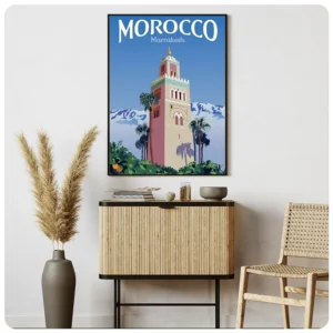 Marrakesh Wall Art: Capturing the Iconic Koutoubia Mosque in Moroccan Canvas Prints