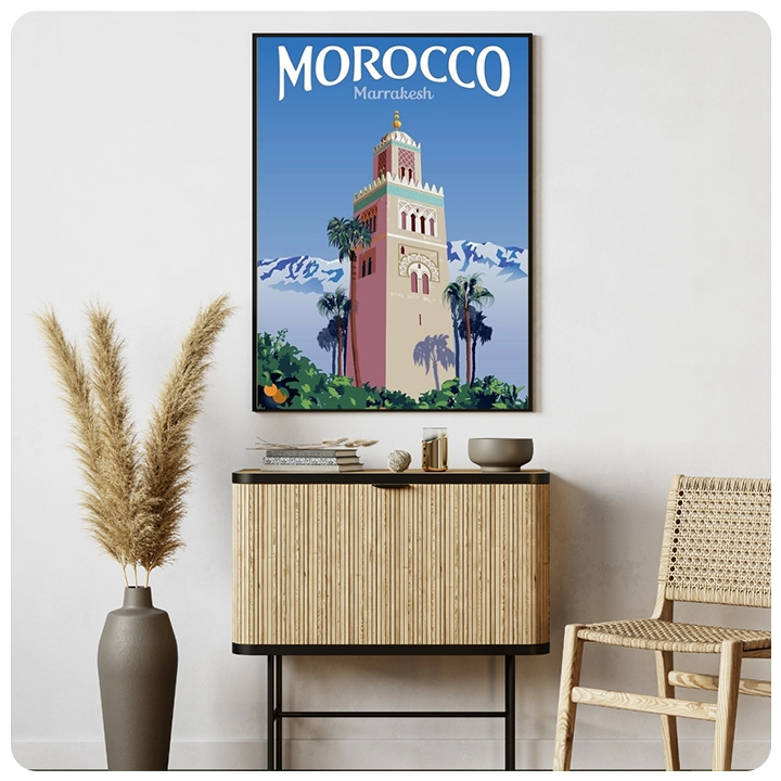 Marrakesh Wall Art: Koutoubia Mosque in Moroccan Canvas Prints