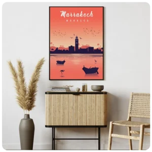 Marrakech Waterfront Silhouette Canvas Print