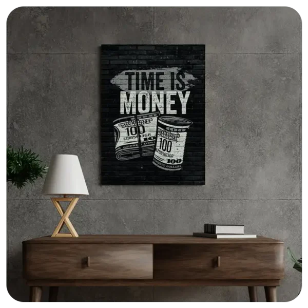 Time Is Money - Motivational Wall Canvas Art Print