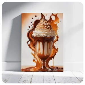 Caramel Cream Bliss – Indulgent Dessert Canvas Print