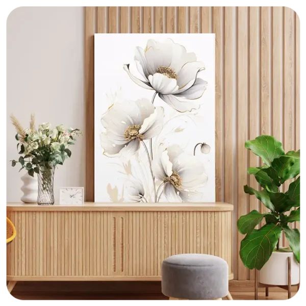 Elegant Floral Canvas Art – Luxurious Nature-Inspired Wall Decor