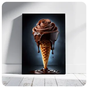 Delicious Chocolate Rose Ice Cream Cone Wall Art