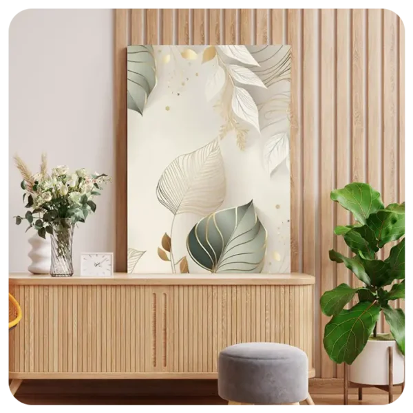 Modern Leaf Canvas Wall Art – Elegant Nature-Inspired Home Decor