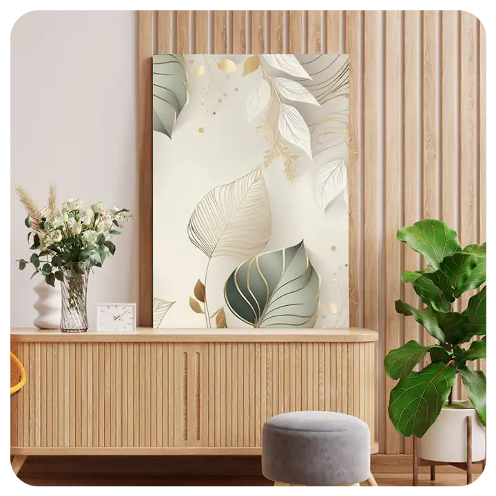 Modern Leaf Canvas Wall Art – Elegant Nature-Inspired Home Decor