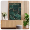 Emerald and Gold Geometric Canvas Art – Luxury Design by Tableaux فن