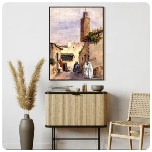 Vintage Marrakech Street Canvas Art – Authentic Moroccan Wall Decor