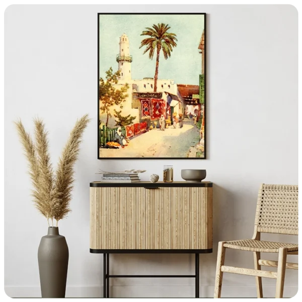 Vintage Moroccan Street Scene Canvas - A Glimpse into Morocco's Rich Heritage