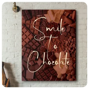 Smile to Chocolate Canvas Art - Sweet Pastry Wall Quote