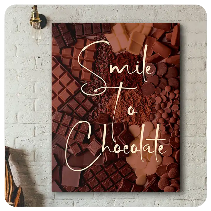 Smile to Chocolate Canvas Art – Sweet Pastry Wall Quote