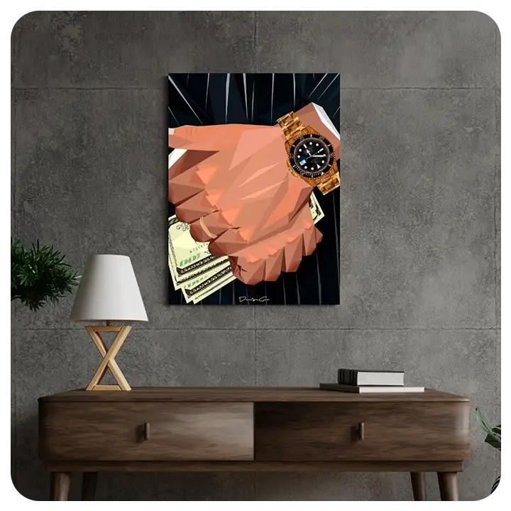 Luxury Hustle – Bold Modern Canvas Art for Ambitious Entrepreneurs