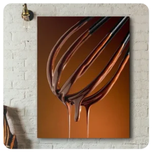 Luxurious Dripping Chocolate Whisk Canvas Print