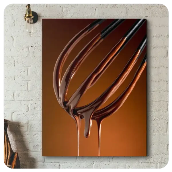 Luxurious Dripping Chocolate Whisk Canvas Print