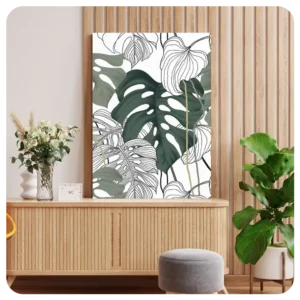 Tropical Leaf Abstract Canvas Art – Nature-Inspired