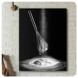 Whisking Flour in Motion Canvas Print - Sweet Pastry & Treats Collection