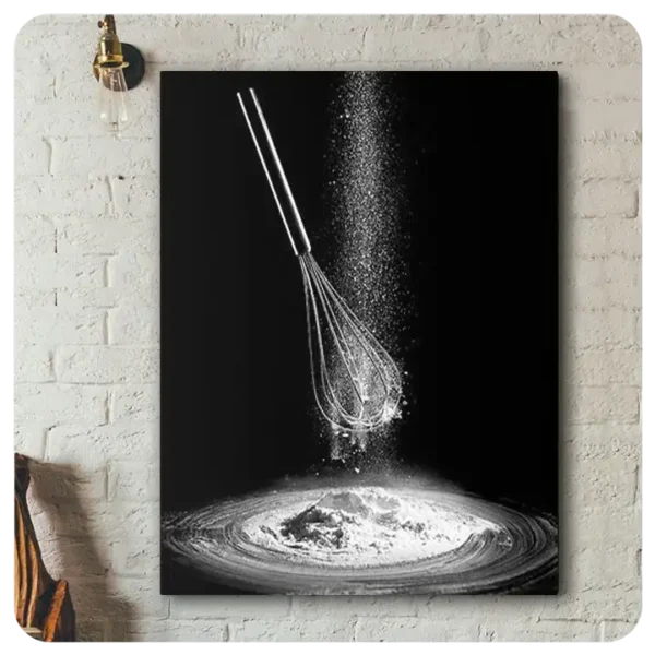 Whisking Flour in Motion Canvas Print - Sweet Pastry & Treats Collection