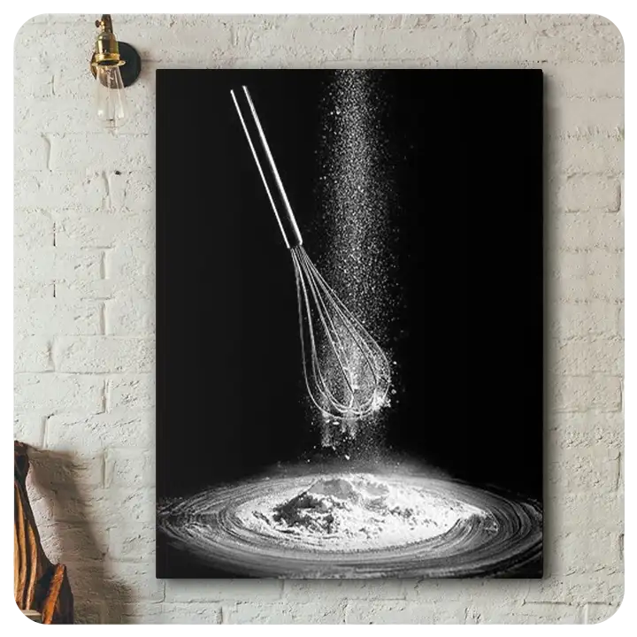 Whisking Flour in Motion Canvas Print