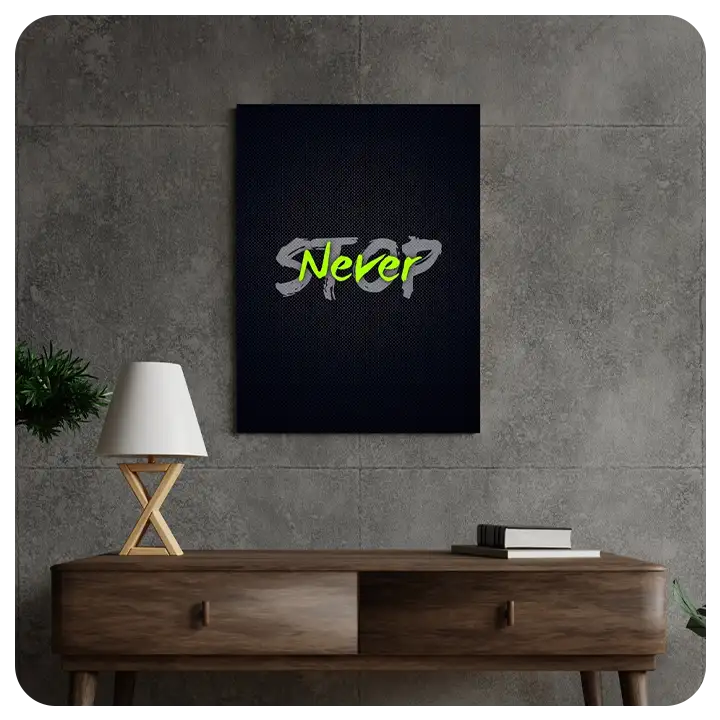 Never Stop – Motivational Wall Canvas Art Print