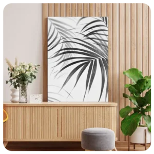 Minimalist Black & White Botanical Wall Art – Elegant Nature-Inspired Decor