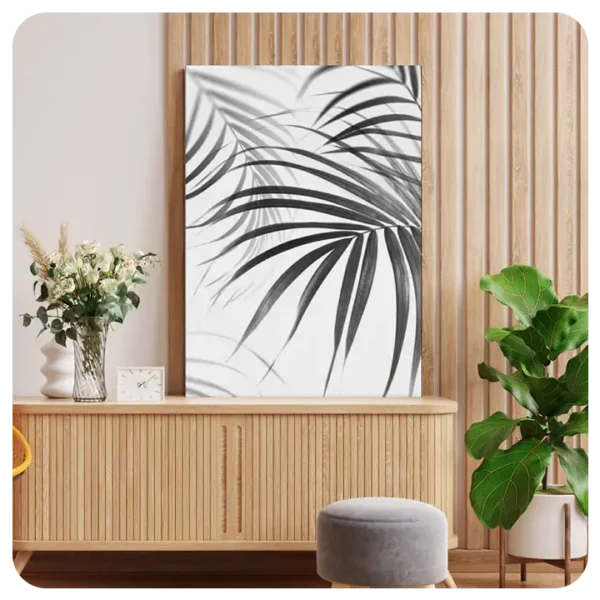 Minimalist Black & White Botanical Wall Art – Elegant Nature-Inspired Decor