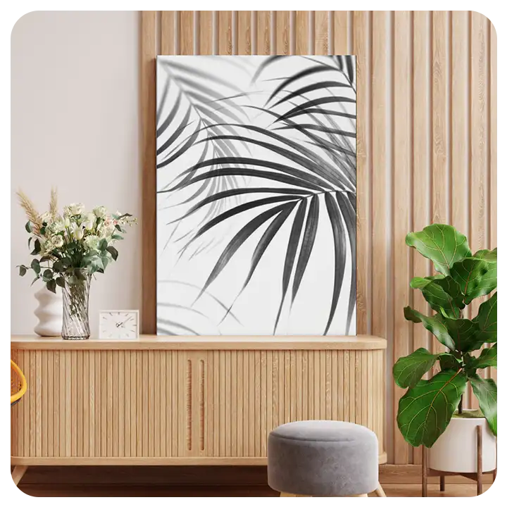 Minimalist Black & White Botanical Wall Art – Elegant Nature-Inspired Decor